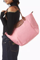 Long Handle Le Pliage Tote Bag Women's Handbag in Canvas (Large) Pink L1899619P64 - TUZZUT Qatar Online Shopping