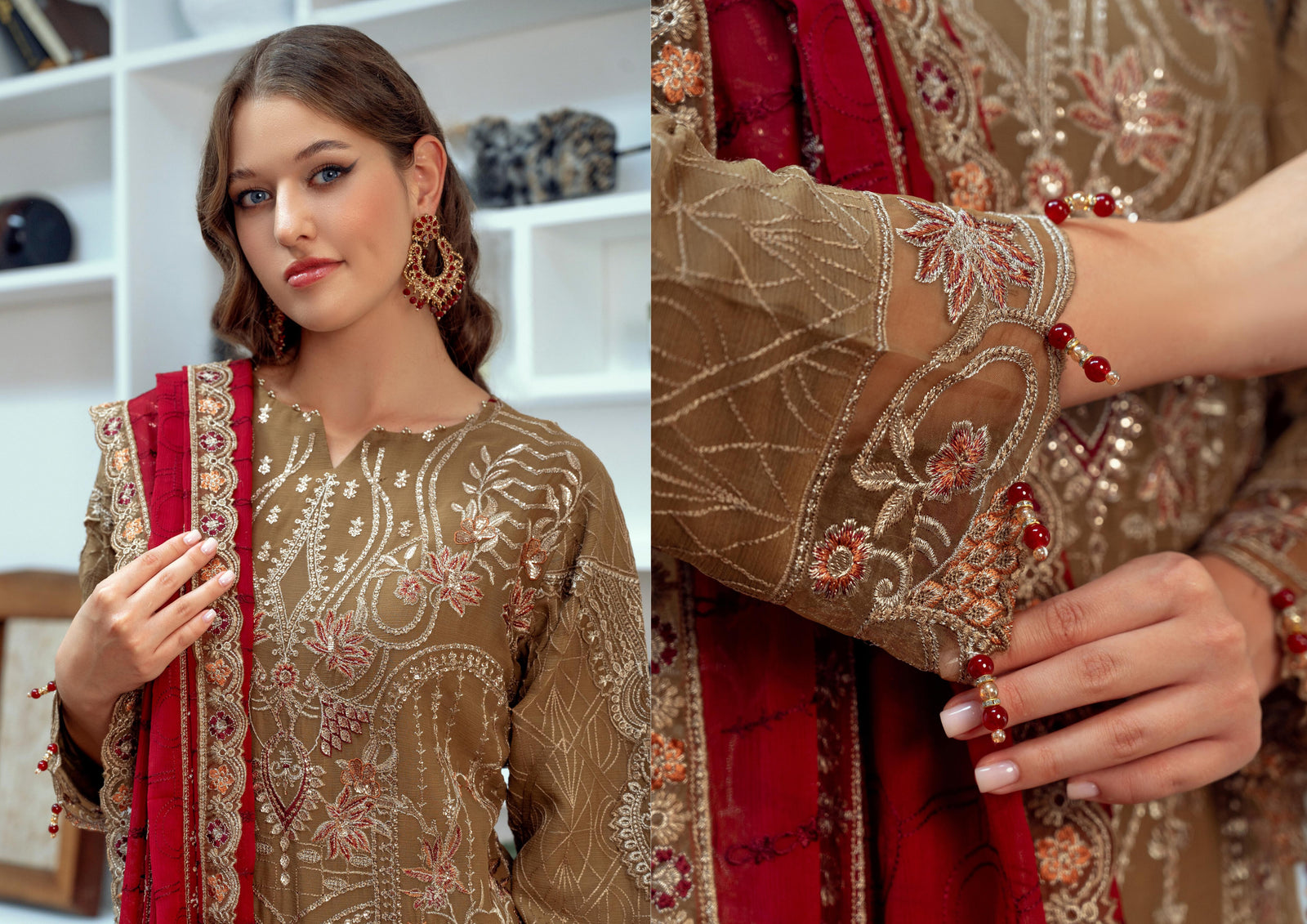 BINT-E-NOOR Mehrima CHIFFON Luxury Collection | Embroidered Readymade Stitched Party wear | CH-02 BINT-E-NOOR Mehrima CHIFFON Luxury Collection | Embroidered Readymade Stitched Party wear | CH-02