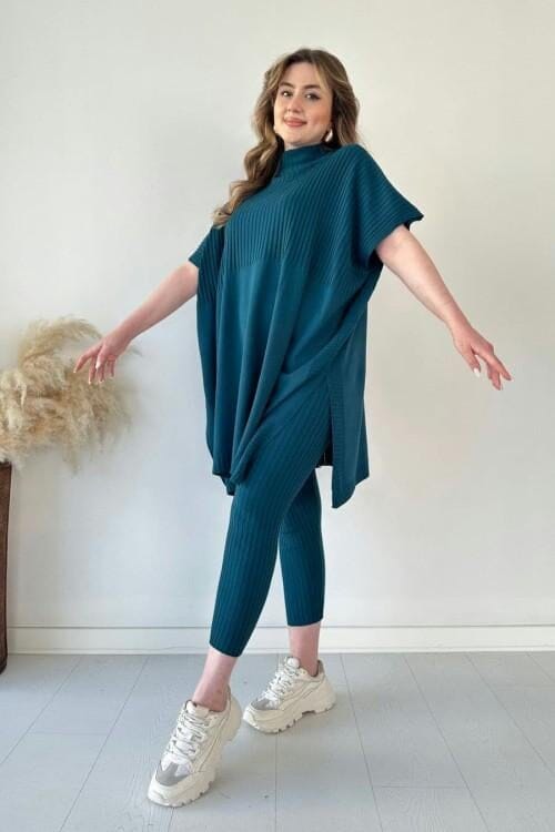 Women Plus Size Loose Knitted Casual Two Piece Set 71743 Women Plus Size Loose Knitted Casual Two Piece Set 71743