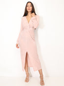 Long twisted dress with a slit B305673
