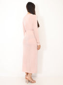 Long twisted dress with a slit B305673