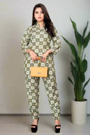 Women's Cotton Polyester Mix Fabric Printed Night suit with Collar Co-Ord Set - VKT800 - TUZZUT Qatar Online Shopping