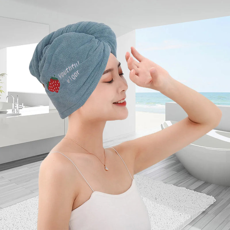 Microfibre Magic Hair Fast Dryer Turban Towel Bath Wrap Hat Quick Dry Cap - Tuzzut.com Qatar Online Shopping