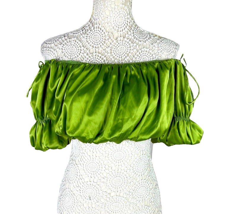 Off the Shoulder Green Cropped Tops & Shirts for Women 1154526 - TUZZUT Qatar Online Shopping