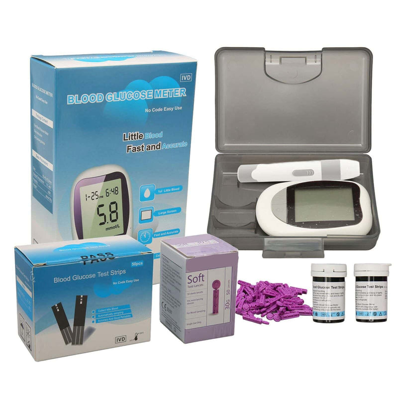 IVD Blood Glucose Meter Sugar Monitor Kit with 50 strips and 50 Lancets