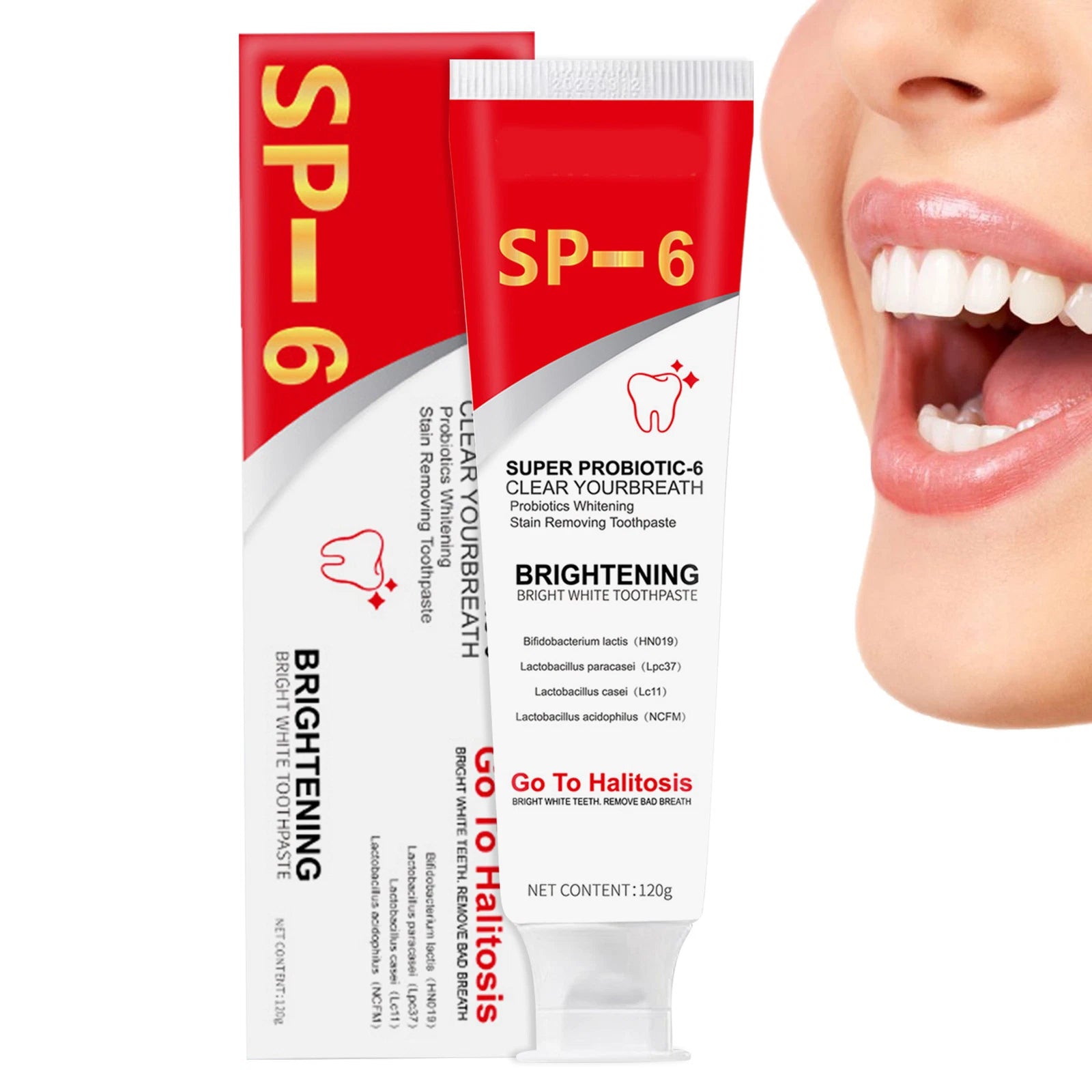 YAYASHI SP 6TM Probiotic Whitening Toothpaste - 120g YAYASHI SP 6TM Probiotic Whitening Toothpaste - 120g