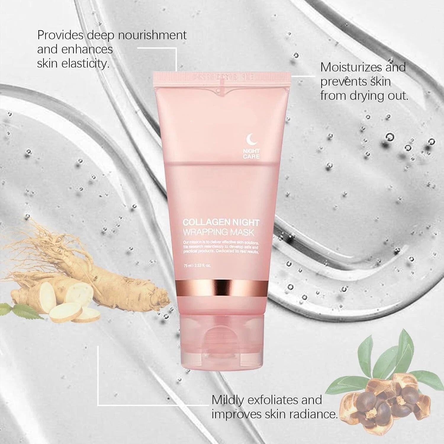 Collagen Night Overnight Wrapping Mask Wrapping Peel Off Natural Facial Mask 75g Collagen Night Overnight Wrapping Mask Wrapping Peel Off Natural Facial Mask 75g