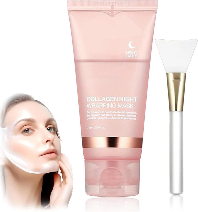 Collagen Night Overnight Wrapping Mask Wrapping Peel Off Natural Facial Mask 75g - TUZZUT Qatar Online Shopping