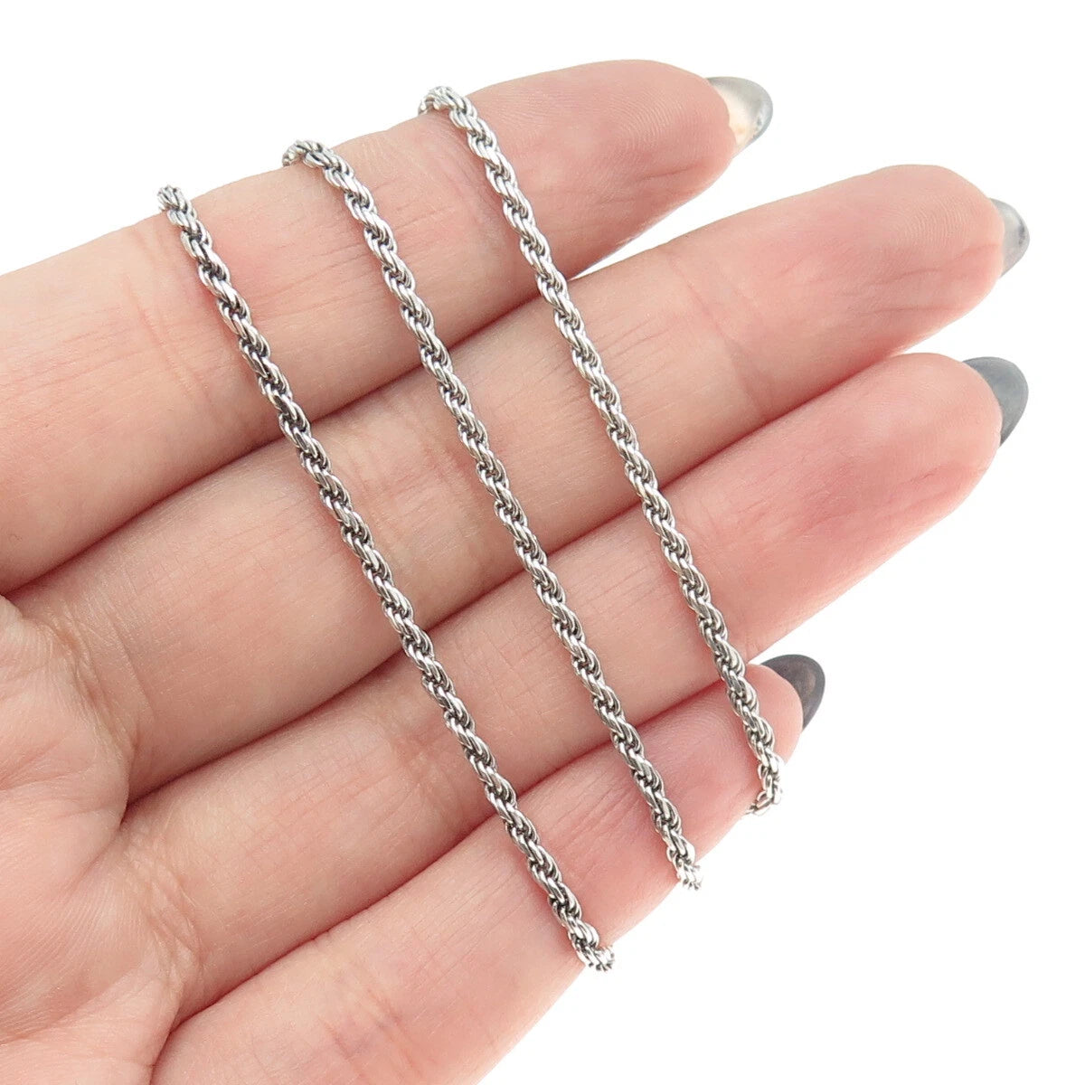 Sterling Silver Italy Twisted Rope Chain Necklace SL89