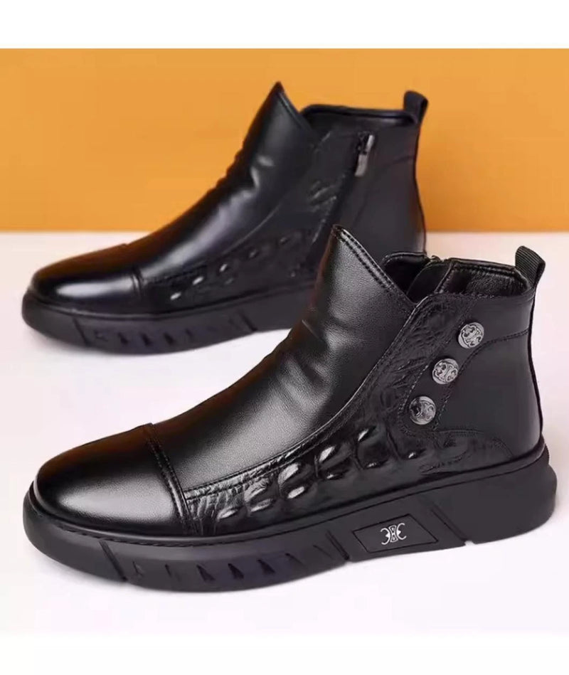 Formal Black Comfort Autumn Spring Pump Soft Side Zip Shoes FS35 - TUZZUT Qatar Online Shopping