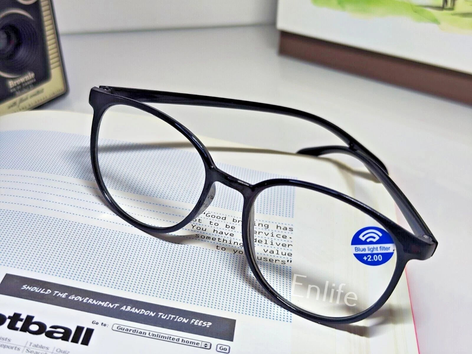 Lightweight Round Style Black Reading Glass +1.50 RG1022 Lightweight Round Style Black Reading Glass +1.50 RG1022