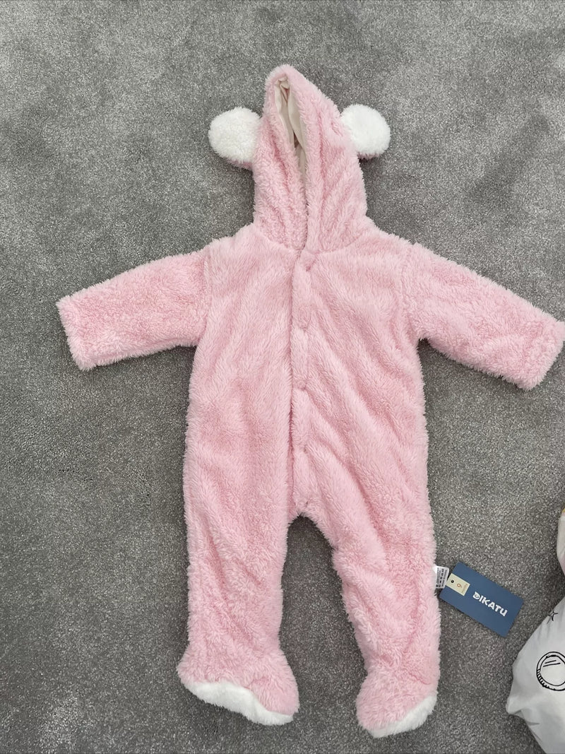 Baby Pink Fluffy Teddy Bear Outfit Size 3 to 6 Months S2170862 - TUZZUT Qatar Online Shopping