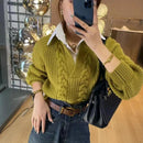 Womens Twist Knit Casual Collar Long Sleeve Sweater 64260 - TUZZUT Qatar Online Shopping