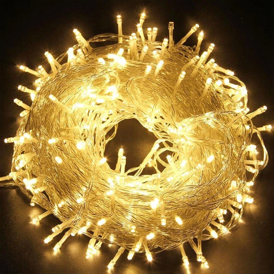Christmas Tree Light LED Fairy String 30m Mains Plug In IndoorOutdoor Warm White