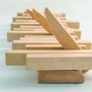 Wooden Coat Rack Wall Mounted Solid Natural Wood Artwork with  Flip-Down Hooks 8004