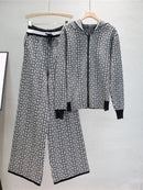 2 Piece Women Outfit Autumer Winter Tracksuit Leg Pant Suit Set WS353