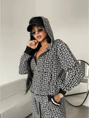 2 Piece Women Outfit Autumer Winter Tracksuit Leg Pant Suit Set WS353