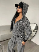 2 Piece Women Outfit Autumer Winter Tracksuit Leg Pant Suit Set WS353