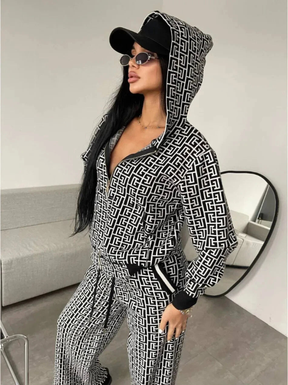 2 Piece Women Outfit Autumer Winter Tracksuit Leg Pant Suit Set WS353 2 Piece Women Outfit Autumer Winter Tracksuit Leg Pant Suit Set WS353