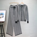 2 Piece Women Outfit Autumer Winter Tracksuit Leg Pant Suit Set WS353