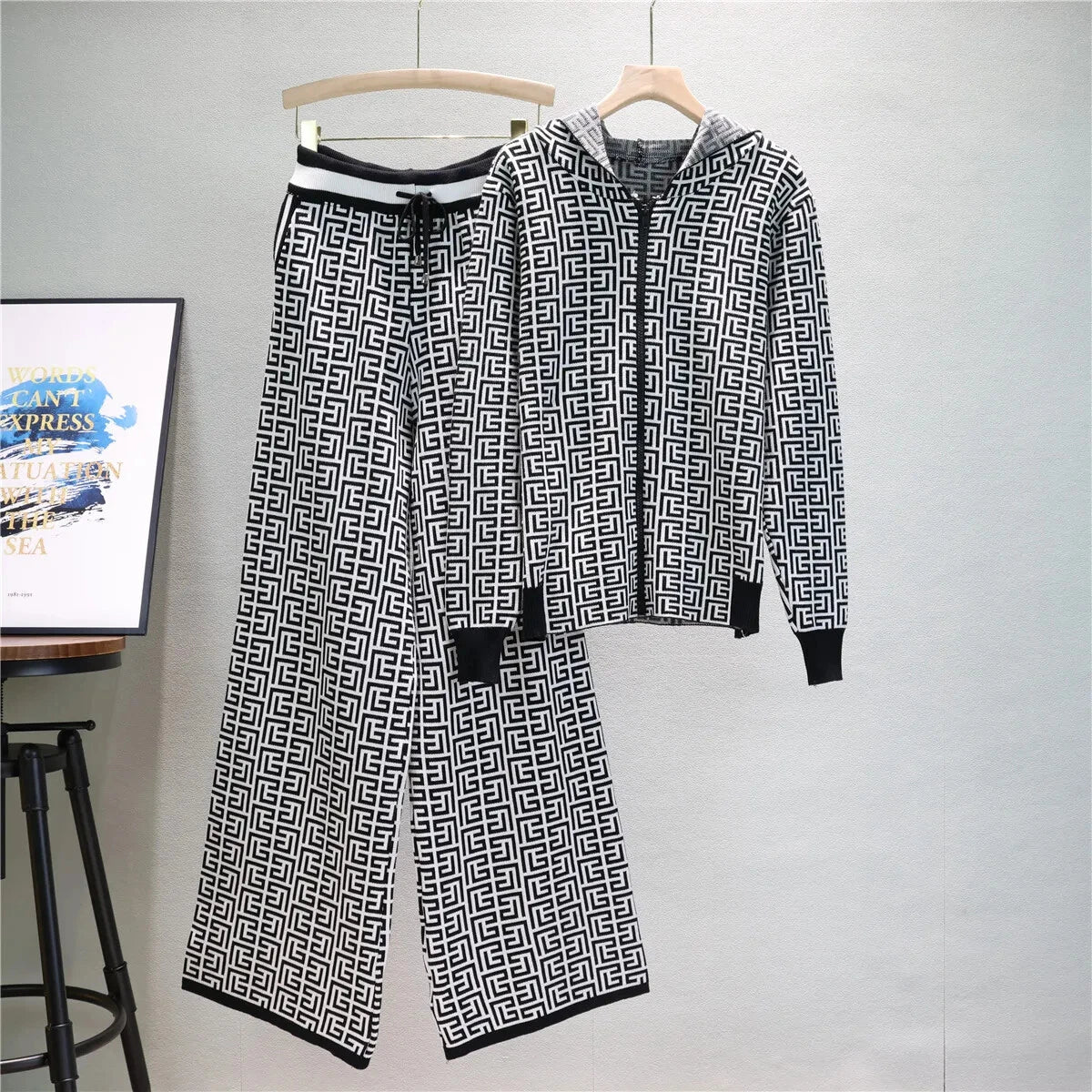 2 Piece Women Outfit Autumer Winter Tracksuit Leg Pant Suit Set WS353 2 Piece Women Outfit Autumer Winter Tracksuit Leg Pant Suit Set WS353