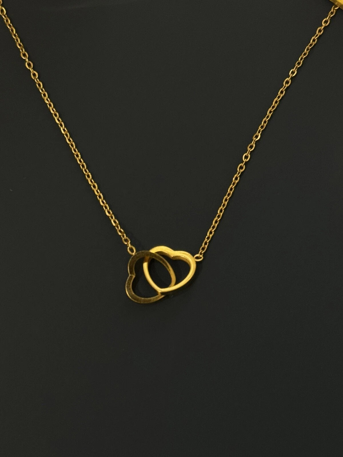 Double Heart Necklace N0054 Double Heart Necklace N0054