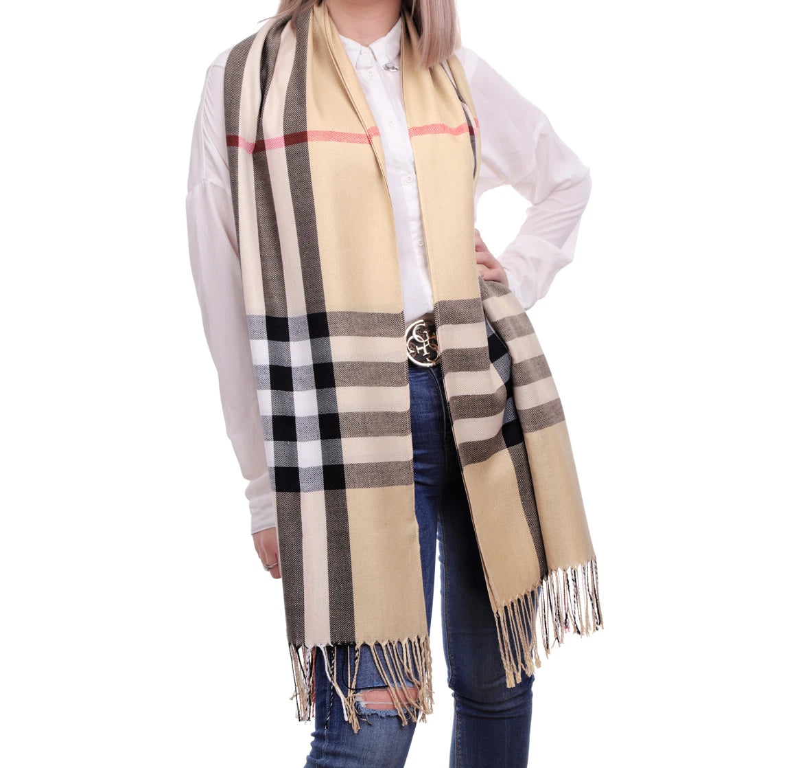 Women Scarf Warm English Plaid With Fringes S5089277 Women Scarf Warm English Plaid With Fringes S5089277
