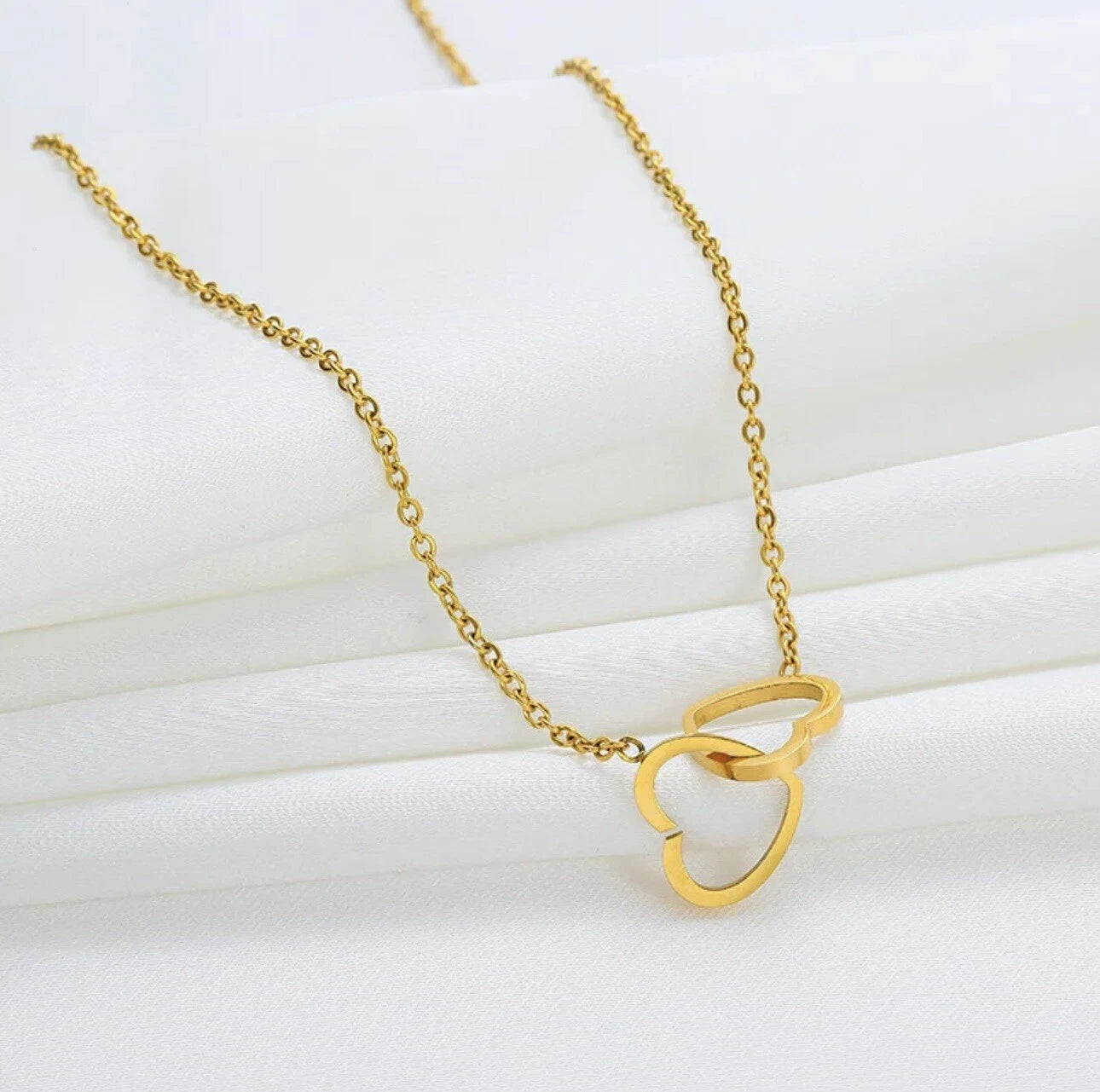 Double Heart Necklace N0054 Double Heart Necklace N0054