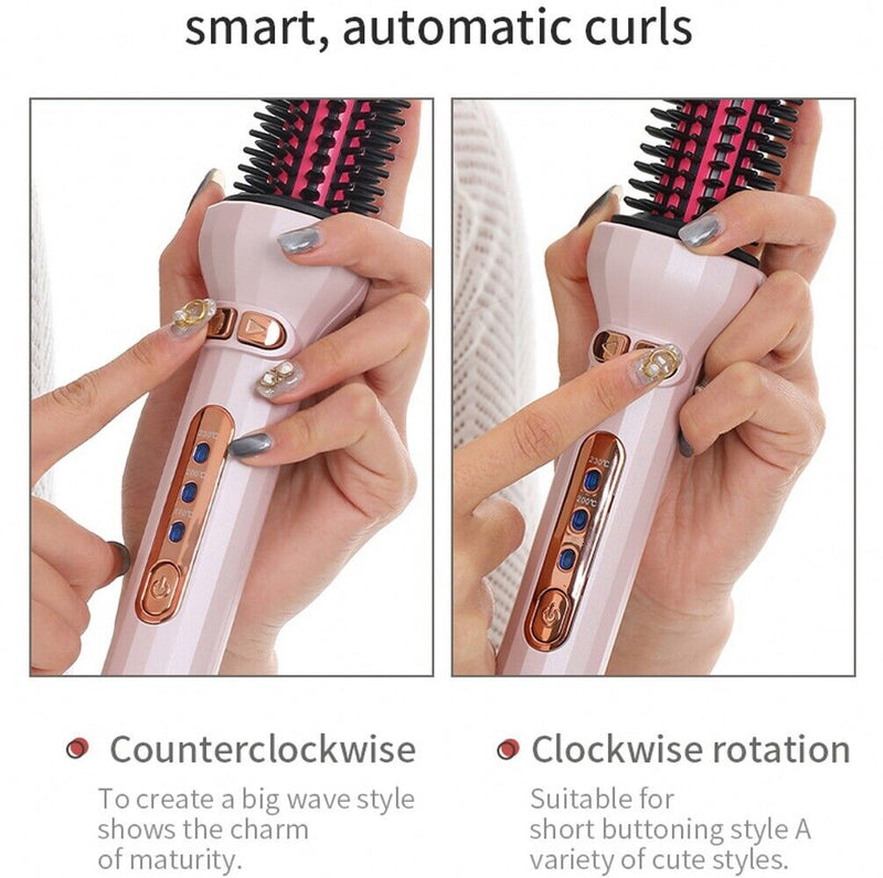 Automatic Ceramic Curling Iron 1.5 Inch Hair Brush Curler Straightener 2-Way - Tuzzut.com Qatar Online Shopping