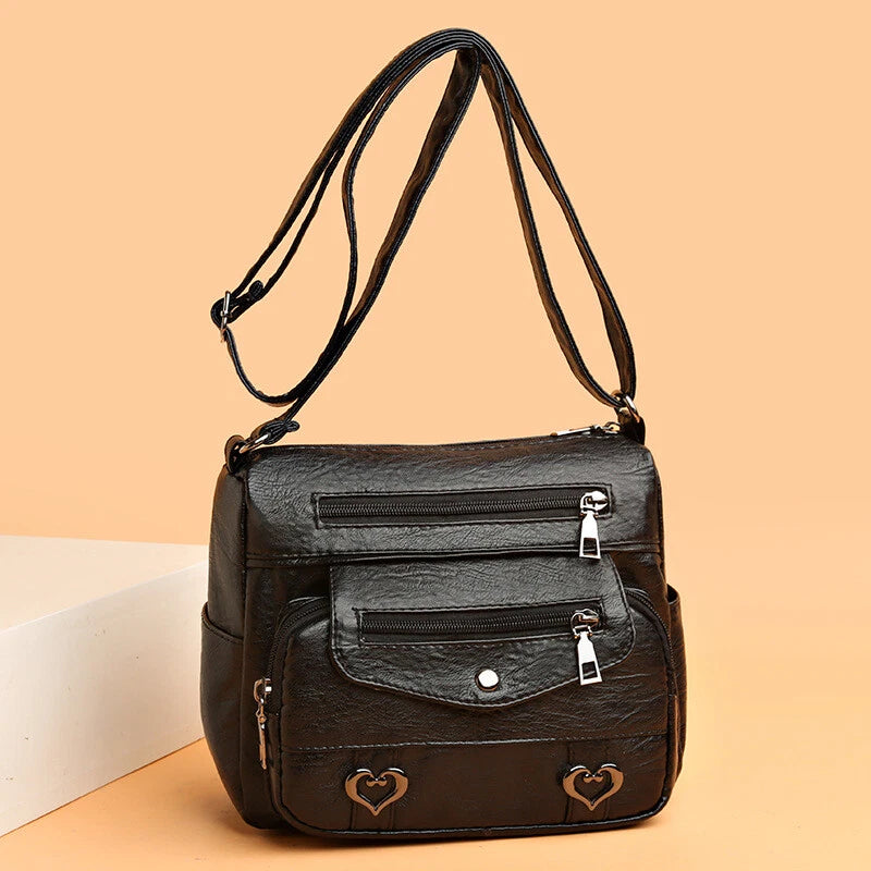 Leather Lightweight Shoulder Cross Body Bag 7017 Leather Lightweight Shoulder Cross Body Bag 7017