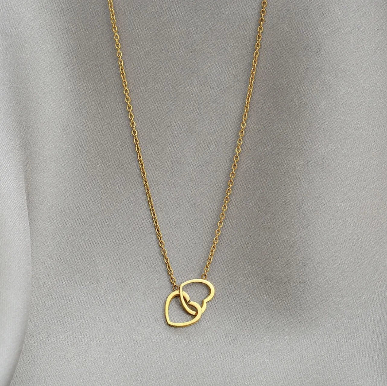 Double Heart Necklace N0054 Double Heart Necklace N0054
