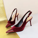 Chic Pointed Stiletto Slingback Heels S514624016 - TUZZUT Qatar Online Shopping
