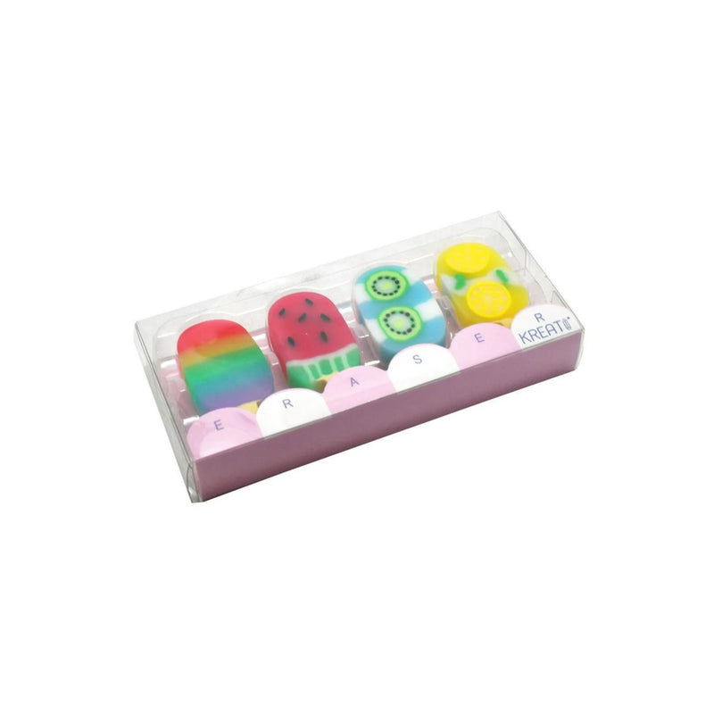 Ice Cream Shaped Rubber Eraser Set (4pcs/pack) - TUZZUT Qatar Online Shopping