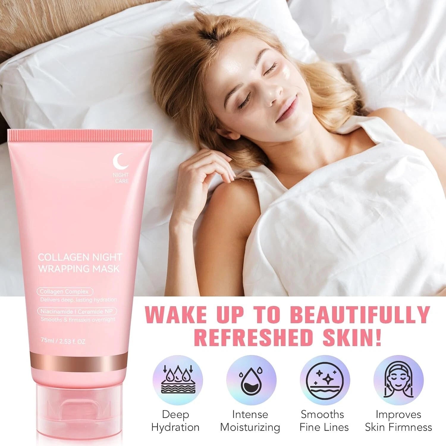 Collagen Night Overnight Wrapping Mask Wrapping Peel Off Natural Facial Mask 75g Collagen Night Overnight Wrapping Mask Wrapping Peel Off Natural Facial Mask 75g