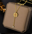 Round Gold plated Necklace RO36