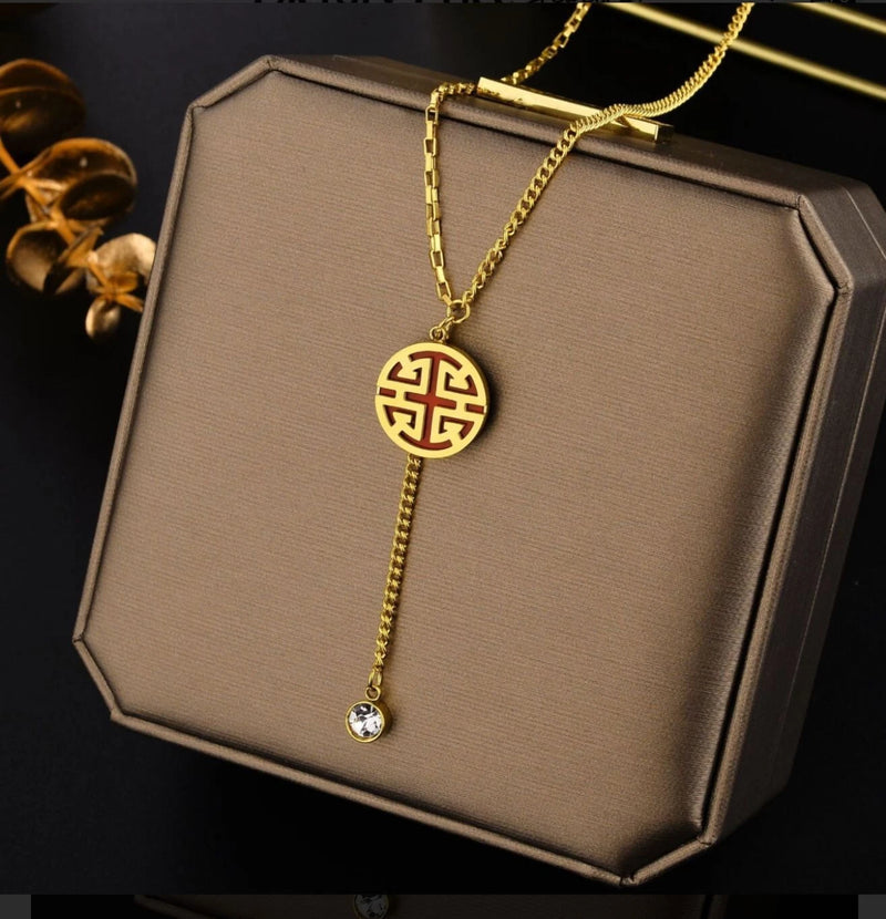 Round Gold plated Necklace RO36