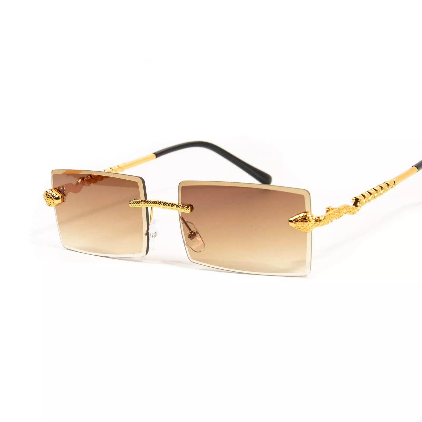Mens Rimless Sunglasses With Gold Frames S1990 Mens Rimless Sunglasses With Gold Frames S1990