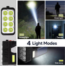 Solar-Powered Rechargeable Handheld Flashlight with 8 LED Lights  W5117-1 - TUZZUT Qatar Online Shopping