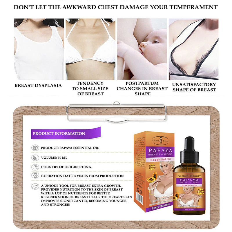 Aichun Natural Papaya Breast Lifting Enlargement Enlarging Essential Oil 30ml