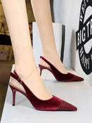 Chic Pointed Stiletto Slingback Heels S514624016 - TUZZUT Qatar Online Shopping