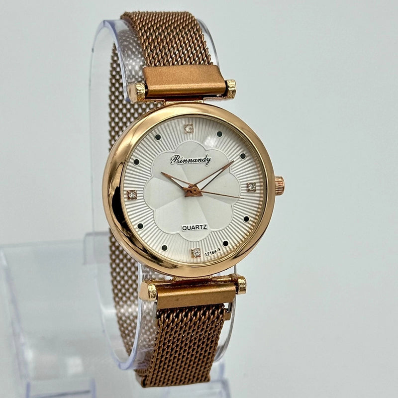RINNANDY Rose Gold Watch For Women W7690 - TUZZUT Qatar Online Shopping