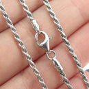 Sterling Silver Italy Twisted Rope Chain Necklace SL89