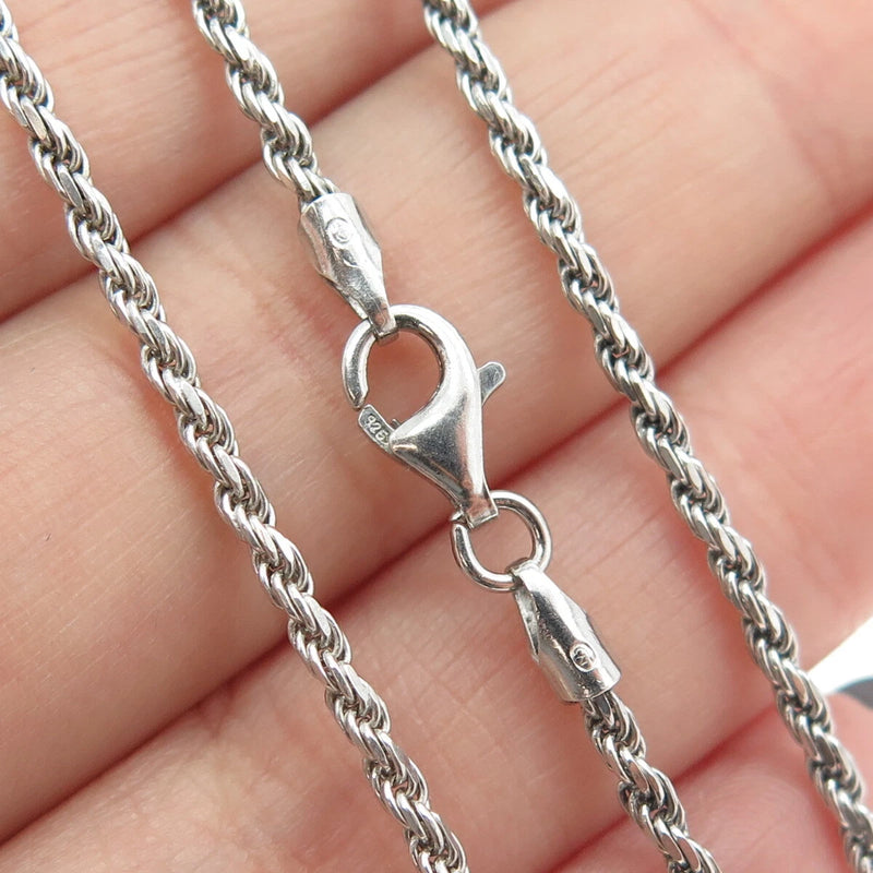 Sterling Silver Italy Twisted Rope Chain Necklace SL89
