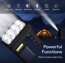 Solar-Powered Rechargeable Handheld Flashlight with 8 LED Lights  W5117-1 - TUZZUT Qatar Online Shopping