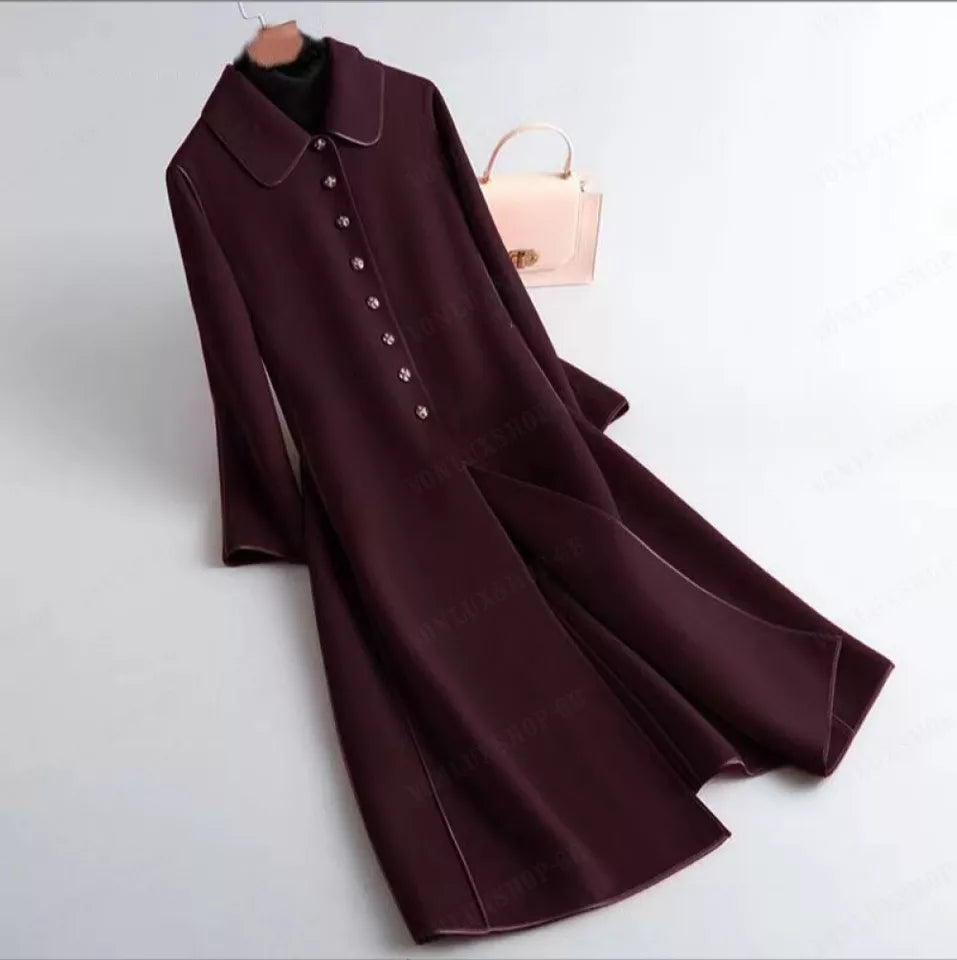 Slim Fit Long Knee Length Woolen Coat 57605