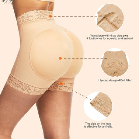 Women's Thick Pads Hip Enhancer body Shaper Padded Butt Lifter Shapewear Panties - 6212