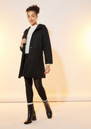 Stylish Regular Fit Button Detail Midi Length Coat B-149001 - TUZZUT Qatar Online Shopping