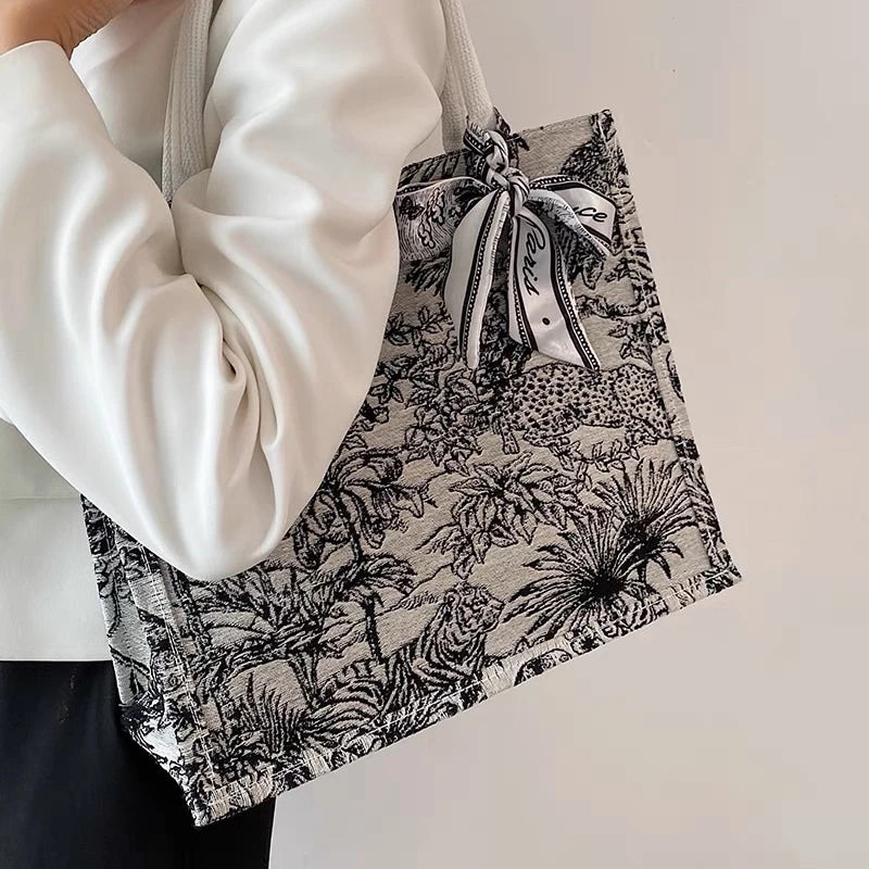 Tote Bag Mix Embroider Flower Jute Design S4879224 - TUZZUT Qatar Online Shopping