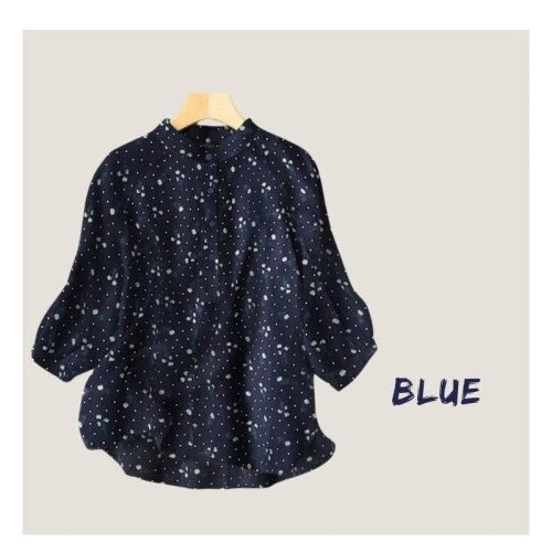 Women Button Blouse Vintage Printed Tops Fashion S4268922 Women Button Blouse Vintage Printed Tops Fashion S4268922