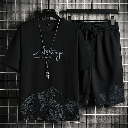 Men's t shirt and shorts set X3279420 - Tuzzut.com Qatar Online Shopping
